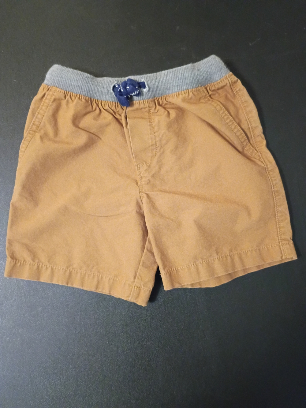 Carter's Toddler Boys Brown Khaki Canvas Pull-On Shorts with Elastic Waistband -